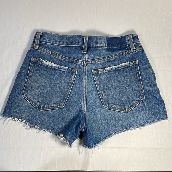 Abercrombie and Fitch Annie High Rise Short Shorts Size 27 / 4 Cut Off Denim - Picture 2 of 7